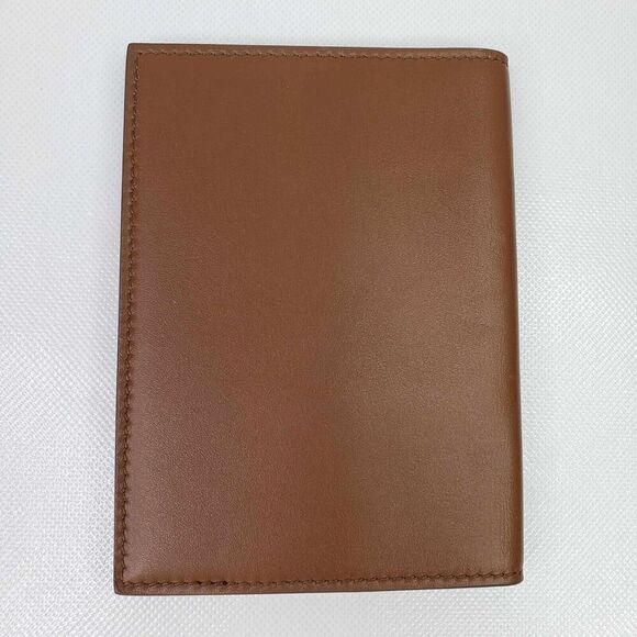 Tiffany & Co Wallet Fold Over Leather Brown Tan Card Case - Picture 2 of 6